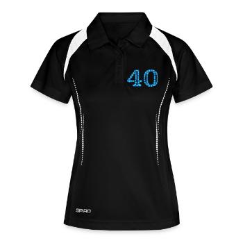 40. 40 ANS. 40e ANNIVERSAIRE. ANNIVERSAIRE 40 ANS. - Polo respirant Femme - noir/blanc - Devant