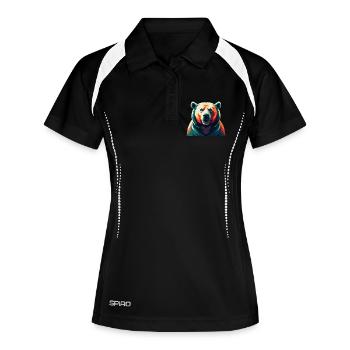 Polar Bear Cartoon Character Colorful Pet Animal - Women's Polo breathable - black/white - Front
