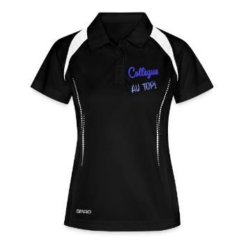 RUHESTAND. RUHESTAND. PENSIONIERT. SENIOR. OMA. OPA - Frauen Polo atmungsaktiv - Schwarz/Weiß - Vorne