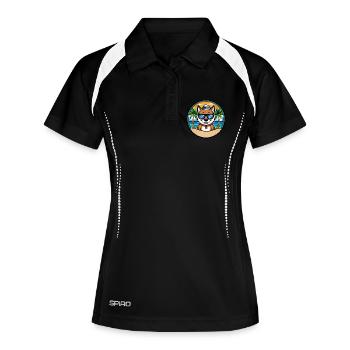 Cao De Seo Miguel Hunderasse Cartoon Strand - Frauen Polo atmungsaktiv - Schwarz/Weiß - Vorne