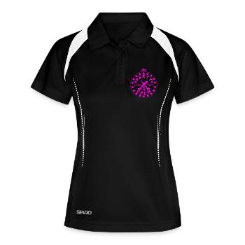 Logo de l’équipage de la fête des dames - Polo respirant Femme - noir/blanc - Devant