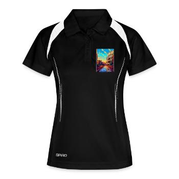 Rom Italien Vintage Reiseplakat Souvenir Souvenir - Frauen Polo atmungsaktiv - Schwarz/Weiß - Vorne