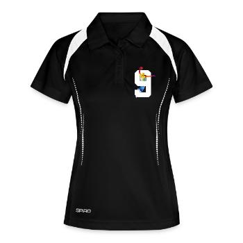 NUMÉRO 9 BASKETBALL 9E ANNIVERSAIRE - Polo respirant Femme - noir/blanc - Devant