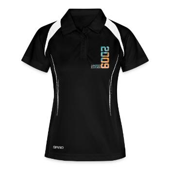 17. GEBURTSTAG LIMITED EDITION 2009 - Frauen Polo atmungsaktiv - Schwarz/Weiß - Vorne