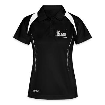 Cadeau souris - idée pour votre jolie souris - Polo respirant Femme - noir/blanc - Devant