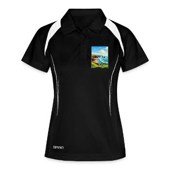 Hartland Quay Devon Vintage Travel Poster Souvenir - Women's Polo breathable - black/white - Front