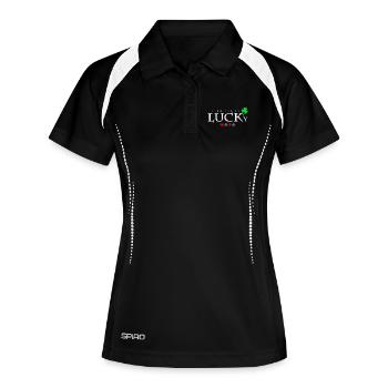 Poker - Frauen Polo atmungsaktiv - Schwarz/Weiß - Vorne