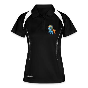 Pony Funny Cartoon Character Headphone Music - Women's Polo breathable - black/white - Front
