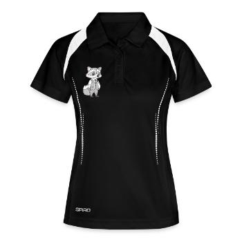 Renard occupé - Polo respirant Femme - noir/blanc - Devant