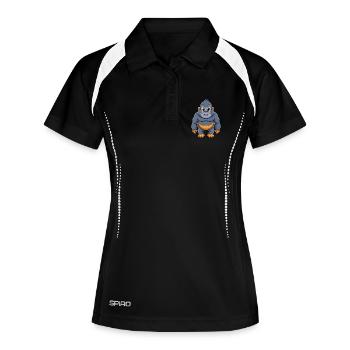Gorilla Cute Mascot Cartoon Character Kawaii - Women's Polo breathable - black/white - Front