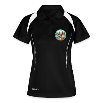 Chien Courant Andalou Race Chien Dessin Animé Lunettes De Soleil Plage - Polo respirant Femme - noir/blanc - Devant
