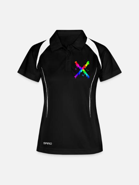 X Desing rainbow - Women's Polo breathable - black/white