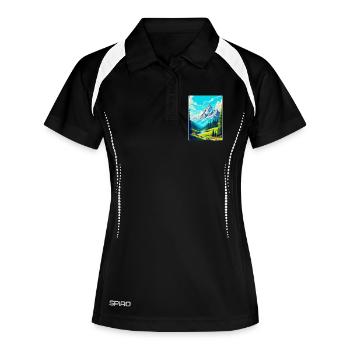 Bayerische Alpen Deutschland Vintage Reiseposter WPA - Frauen Polo atmungsaktiv - Schwarz/Weiß - Vorne