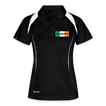 Kilkenny City in irischer Flagge - Frauen Polo atmungsaktiv - Schwarz/Weiß - Vorne
