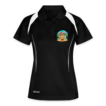 Bär Lustige Cartoon Sommer Strand Sonnenbrille - Frauen Polo atmungsaktiv - Schwarz/Weiß - Vorne