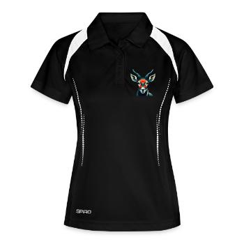 Antilope Zeichentrickfigur Buntes Haustier Tier - Frauen Polo atmungsaktiv - Schwarz/Weiß - Vorne