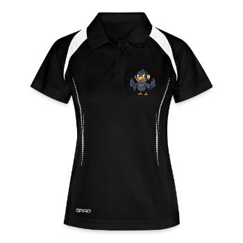 Crow Funny Cartoon Character Musique de casque - Polo respirant Femme - noir/blanc - Devant