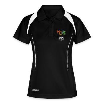 Hope not found 404 - Frauen Polo atmungsaktiv - Schwarz/Weiß - Vorne