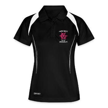 Kapitän Mein Boot Meine Regeln Geschenk - Frauen Polo atmungsaktiv - Schwarz/Weiß - Vorne