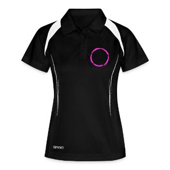 Kreis Symbol Kreisform Neue Variante - Frauen Polo atmungsaktiv - Schwarz/Weiß - Vorne