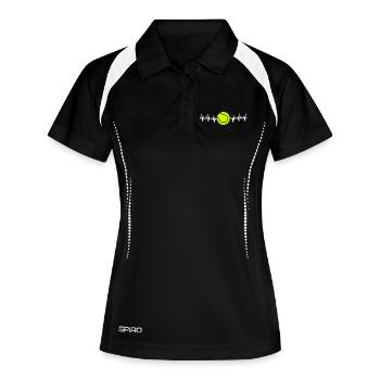 Tennis Heartbeat Shirt Tennis T-Shirt for Players - Polo respirant Femme - noir/blanc - Devant