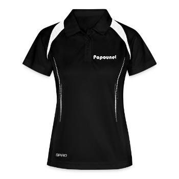 FÊTE DES PÈRES. BONNE FÊTE PAPA. PAPA. BONNE FÊTE. - Polo respirant Femme - noir/blanc - Devant