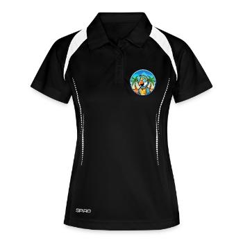 Papagei Lustige Cartoon Sommer Strand Sonnenbrille Cool - Frauen Polo atmungsaktiv - Schwarz/Weiß - Vorne