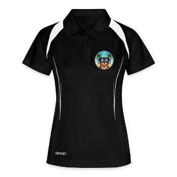 Lunettes de soleil Rottweiler Dog Cartoon Summer Beach - Polo respirant Femme - noir/blanc - Devant
