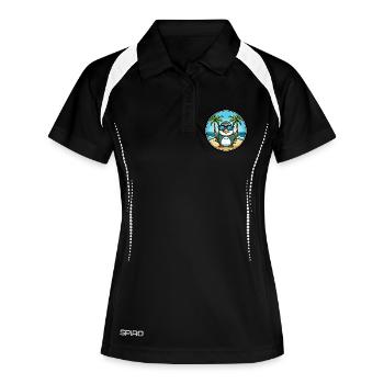 Pinguin Lustige Cartoon Sommer Strand Sonnenbrille Cool - Frauen Polo atmungsaktiv - Schwarz/Weiß - Vorne