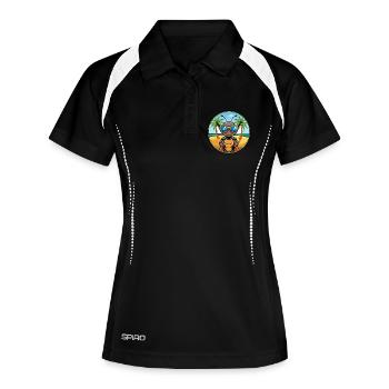 Ameise lustige Cartoon Sommer Strand Sonnenbrille Aufkleber - Frauen Polo atmungsaktiv - Schwarz/Weiß - Vorne