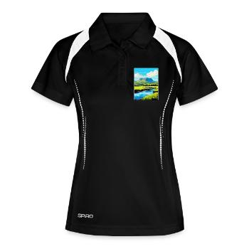 Brecon Beacons Wales Uk Travel Poster Souvenir WPA - Women's Polo breathable - black/white - Front