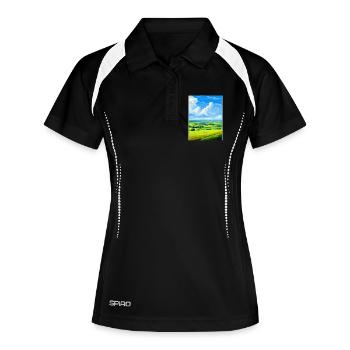 West Wiltshire Downs voyage affiche souvenir WPA - Polo respirant Femme - noir/blanc - Devant