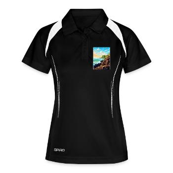 Giant Causeway Irland Uk Reiseposter Souvenir - Frauen Polo atmungsaktiv - Schwarz/Weiß - Vorne