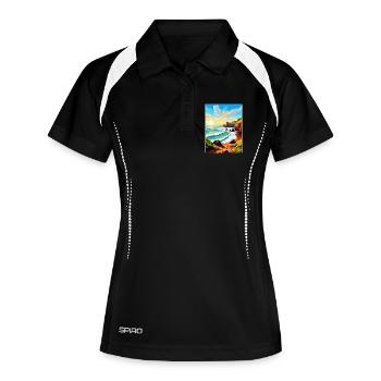 Hartland Quay Devon Vintage Travel Poster Souvenir - Women's Polo breathable - black/white - Front