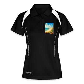 Hengistbury Head England Uk Reise Poster Souvenir - Frauen Polo atmungsaktiv - Schwarz/Weiß - Vorne