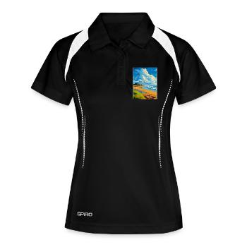 Northumberland Coast Anob Affiche de voyage souvenir - Polo respirant Femme - noir/blanc - Devant