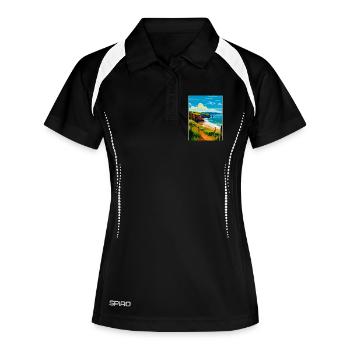 Devon West Country Vintage Travel Poster Souvenir - Women's Polo breathable - black/white - Front