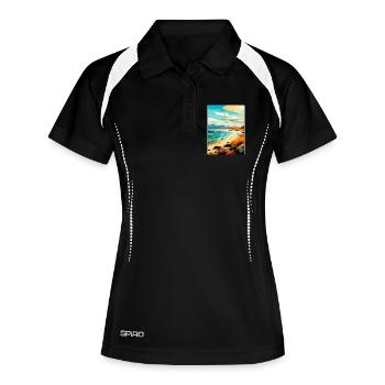 Île de Harris, Écosse, Royaume-Uni, Affiche de voyage vintage - Polo respirant Femme - noir/blanc - Devant