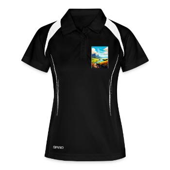 Isle Of Skye Schottland UK Vintage Reiseposter WPA - Frauen Polo atmungsaktiv - Schwarz/Weiß - Vorne