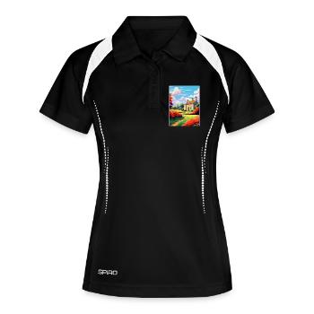 Cotswolds Angleterre Royaume-Uni Affiche de voyage vintage WPA Art - Polo respirant Femme - noir/blanc - Devant