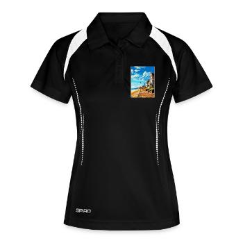 Herne Bay Angleterre Royaume-Uni Affiche de voyage vintage WPA Art - Polo respirant Femme - noir/blanc - Devant