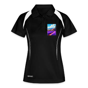 Provence France Affiche de voyage vintage Souvenir WPA - Polo respirant Femme - noir/blanc - Devant