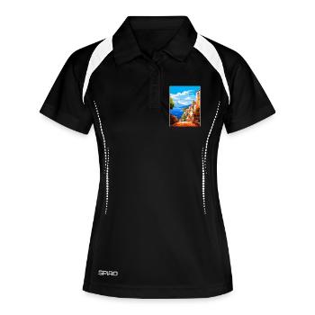 Altea Espagne Affiche de voyage vintage WPA Art Souvenir - Polo respirant Femme - noir/blanc - Devant