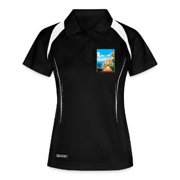Heraklion Griechenland Vintage Reiseplakat Souvenir - Frauen Polo atmungsaktiv - Schwarz/Weiß - Vorne