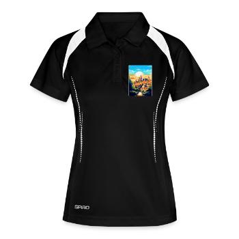 Toledo Spanien Vintage Reiseposter WPA Souvenir - Frauen Polo atmungsaktiv - Schwarz/Weiß - Vorne