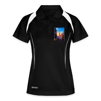 Paris Frankreich Vintage Reiseposter WPA Souvenir - Frauen Polo atmungsaktiv - Schwarz/Weiß - Vorne