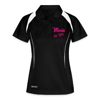 MARIEE. FUTURE MARIEE. EVJF. TEAM MARIEE - Polo respirant Femme - noir/blanc - Devant