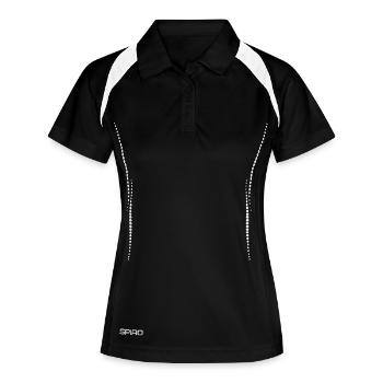 Be kind to your bicycle - Frauen Polo atmungsaktiv - Schwarz/Weiß - Vorne