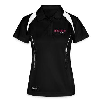 Mach ich Aber nicht jetzt Spruch Geschenk - Frauen Polo atmungsaktiv - Schwarz/Weiß - Vorne