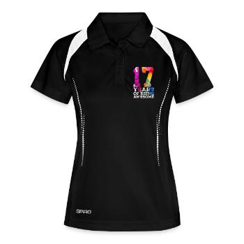 17 ANS D’ÊTRE GÉNIAL 17E ANNIVERSAIRE - Polo respirant Femme - noir/blanc - Devant